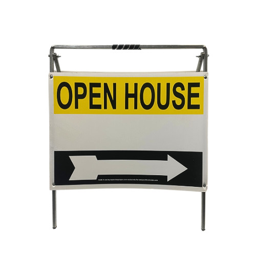 Real Estate Open House Sign Kit Metal A-Frame 5 Pack Yellow White Black