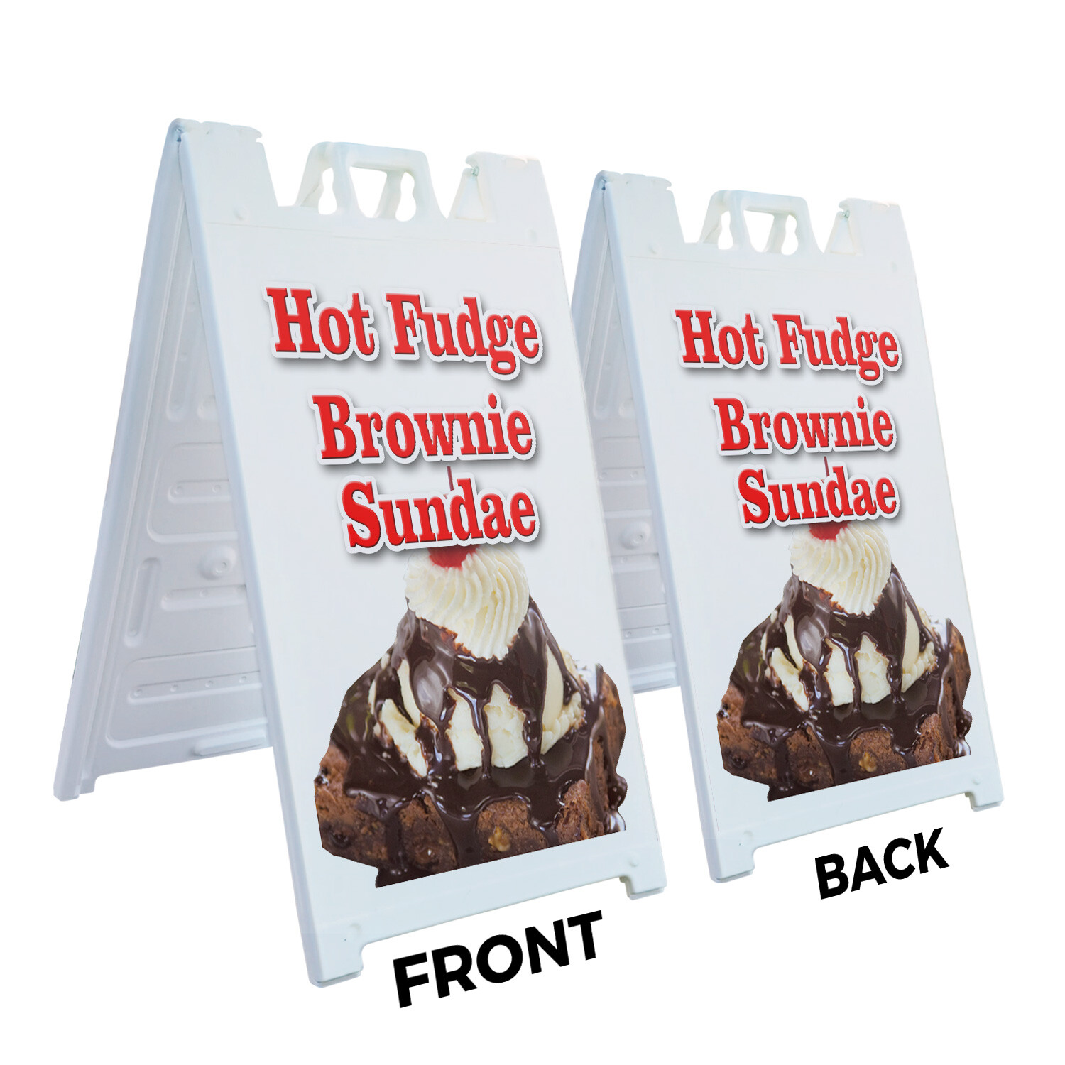 A-frame Sidewalk Hot Fudge Brownie Sundae 24″ x 36″ Double Sided A-Frame Sidewal