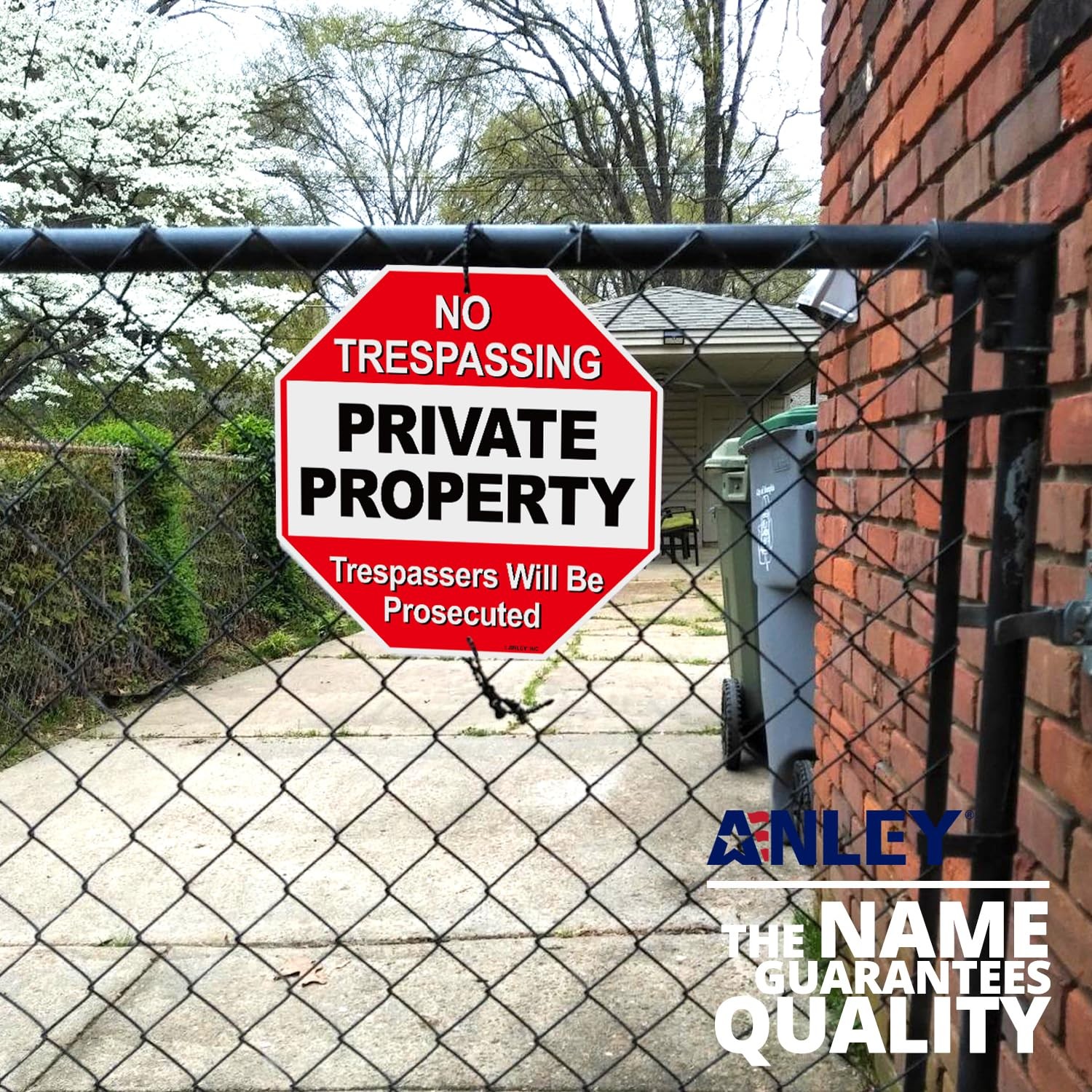 Anley Private Property No Trespassing Security Alert Warning Sign 12″ x12″