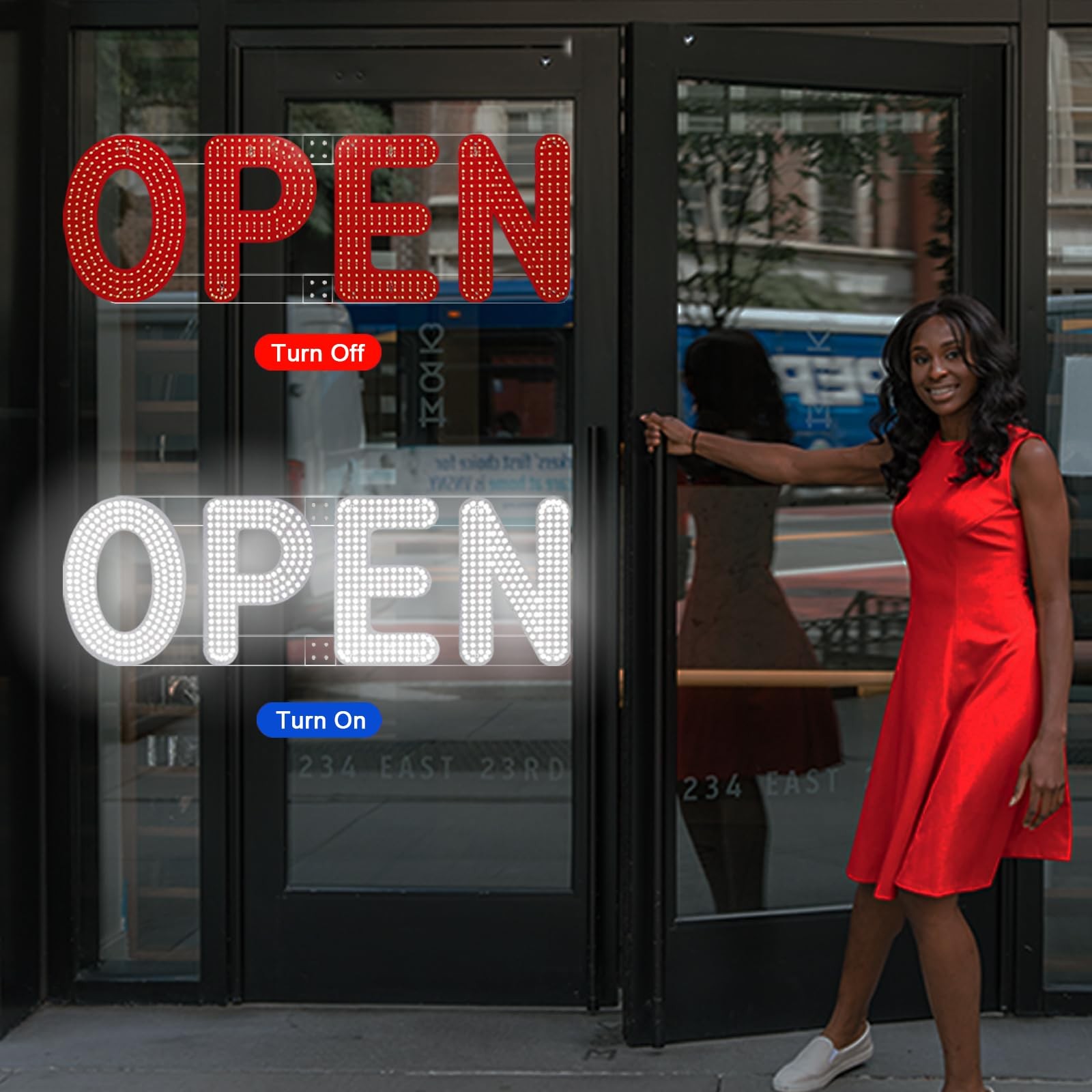 KENFARI 30″x10″ Open Sign, LED Open Sign for Business, Ultra Bright Dimmable …