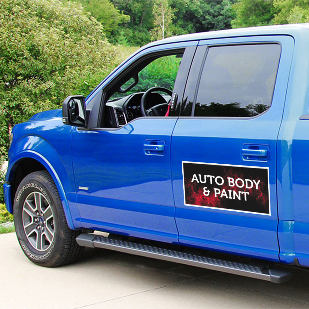 Car Magnet Set of 2 Auto Body & Paint Auto Car Vehicle Industrial Sign