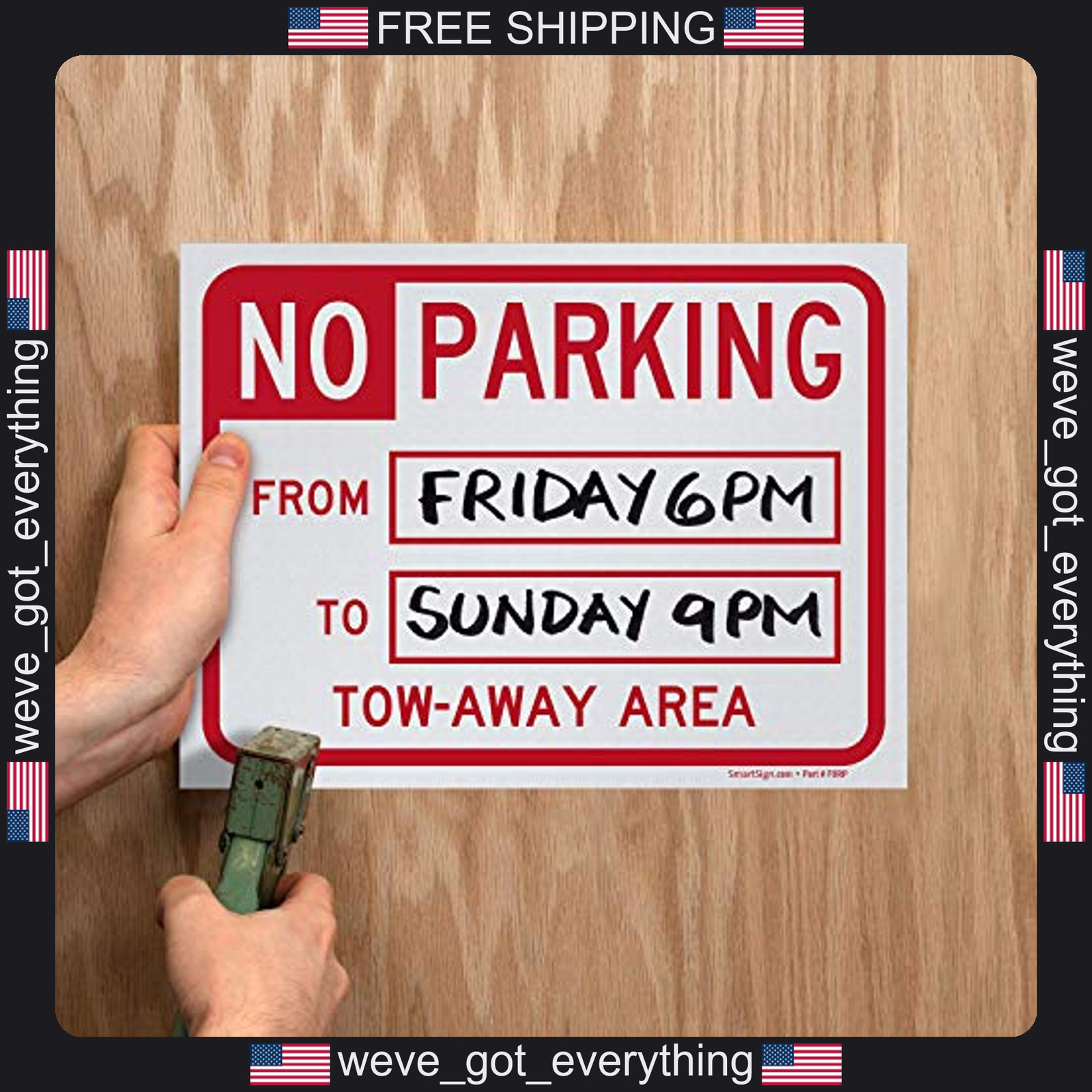 5 Pack 9×12 Inch No Parking Signs for Parking Areas