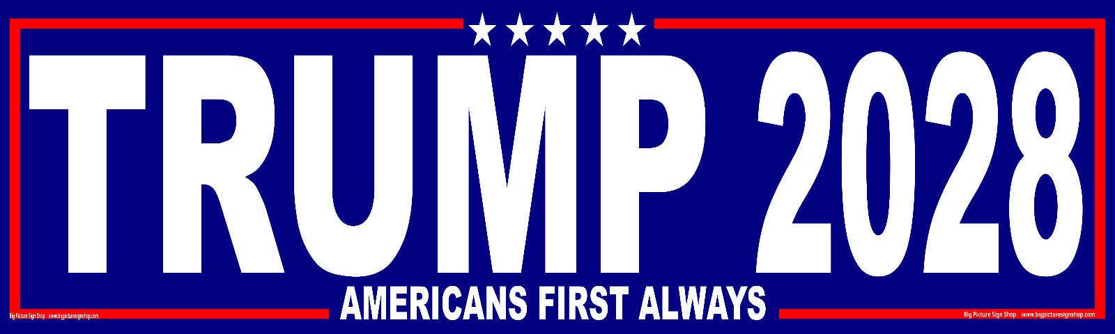 TRUMP 2028 Americans First Always -HUGE & LARGE-BLUE Banners-Reinforced-USA MADE