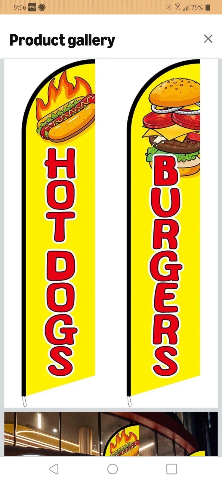 2.5 Ft × 12 Ft Hotdog And Burger Feather Flags