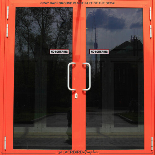 3x No Loitering stickers business window door warning caution decal vinyl store