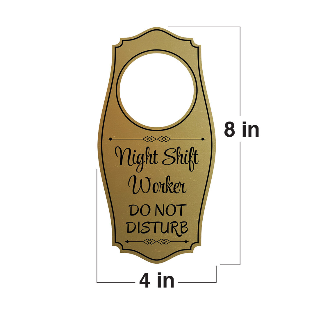 Night Shift Worker Do Not Disturb Door Hanger | House or Business Door Sign
