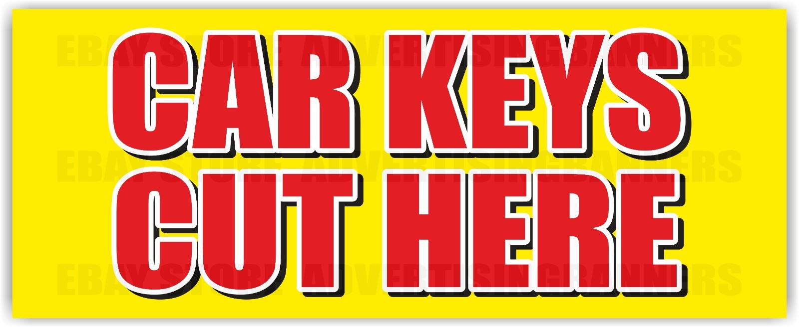 CAR KEYS CUT HERE Advertising Banner Vinyl Mesh Sign Smart Keys Remotes Chip
