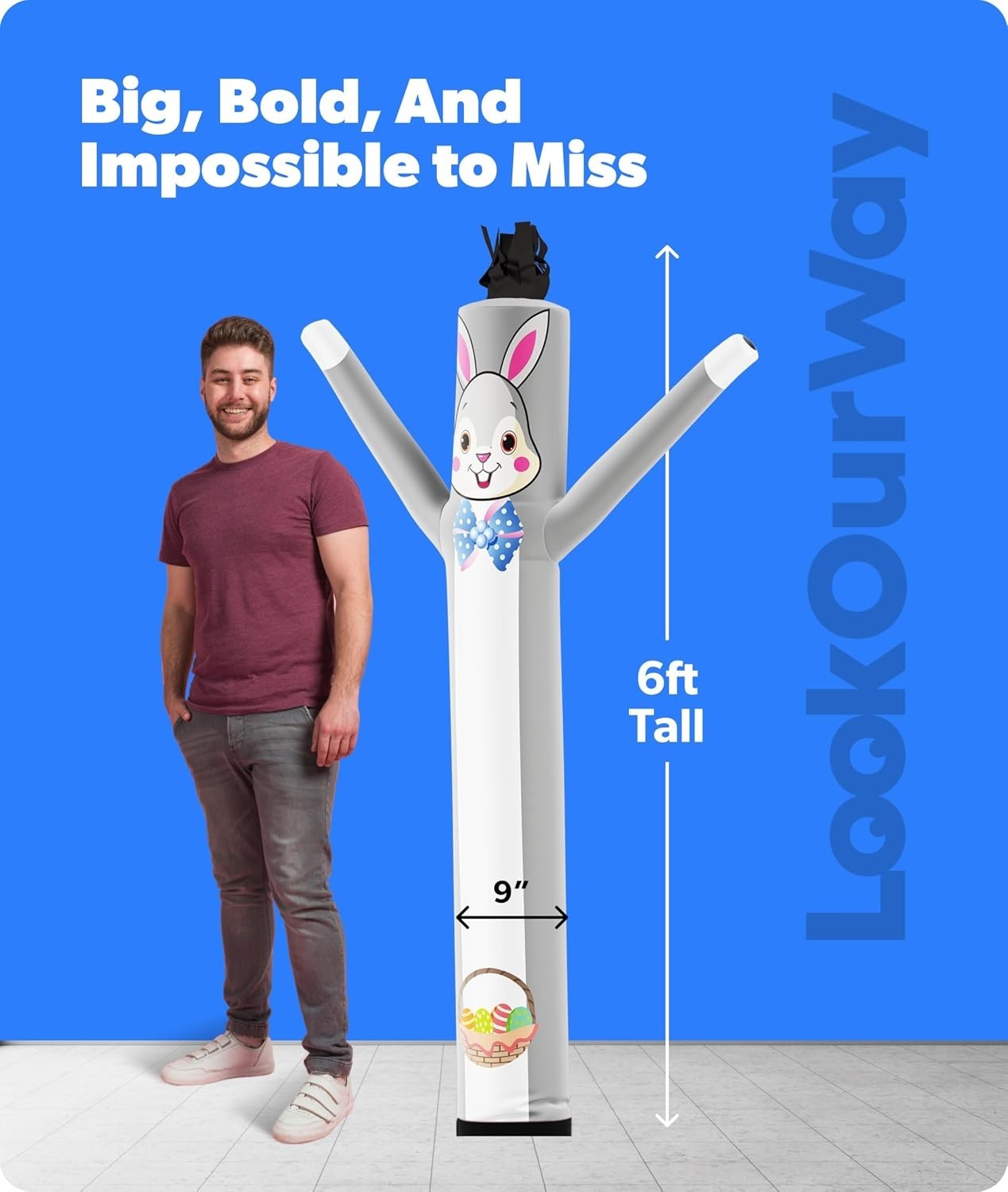 6Ft Air Dancer Inflatable Tube Man, Easter Bunny | Advertising attachment, bl…