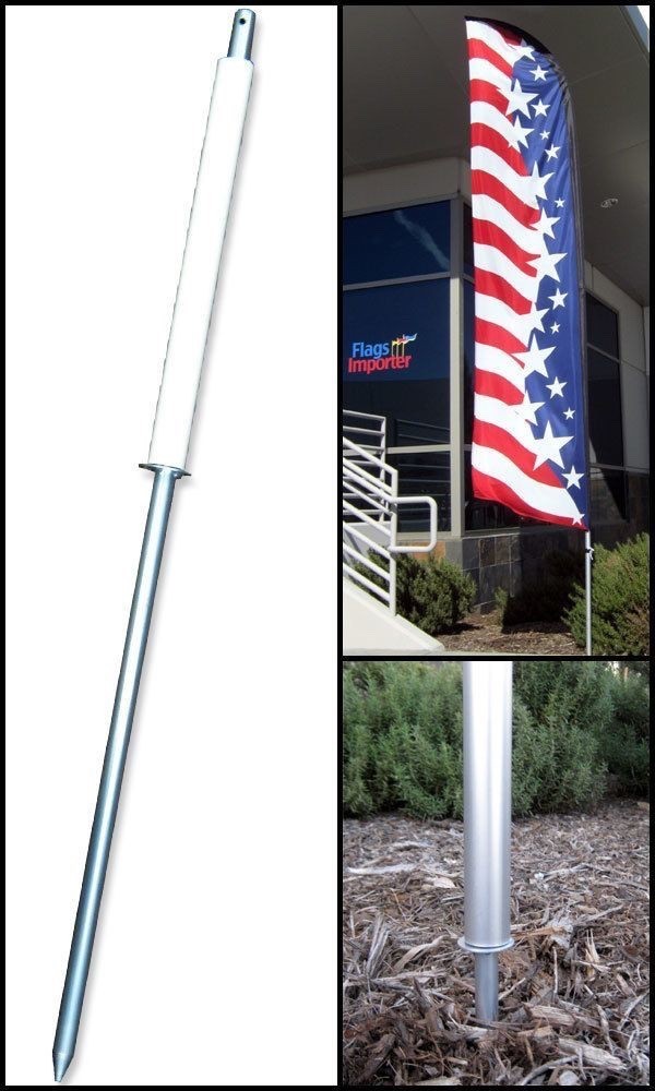 ECONOMY GROUND SPIKE STEEL MOUNT BASE FOR ADVERTISING SUPER FLAG POLE