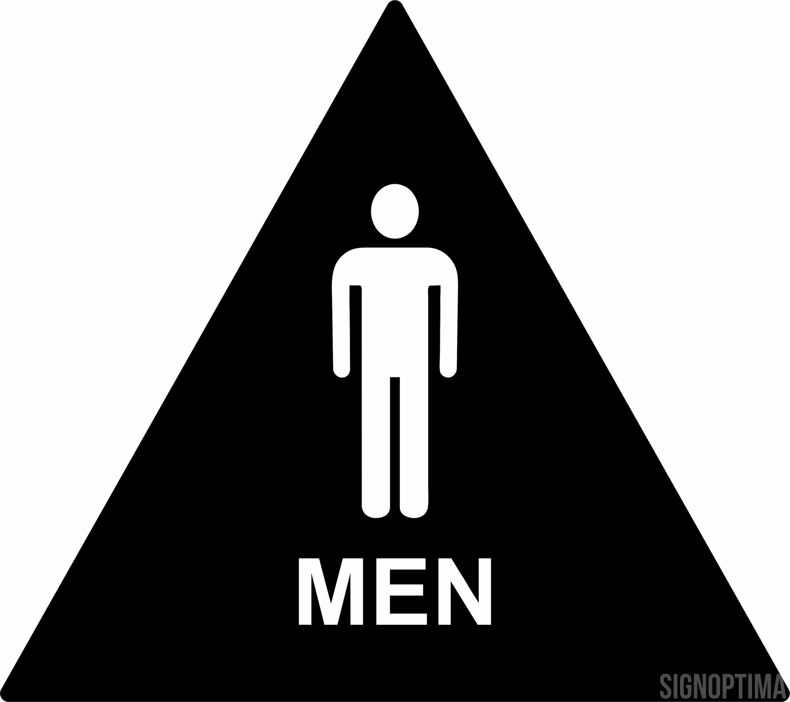 SignOptima™️ ADA Compliant Men’s Geometric Triangle Restroom Door Sign