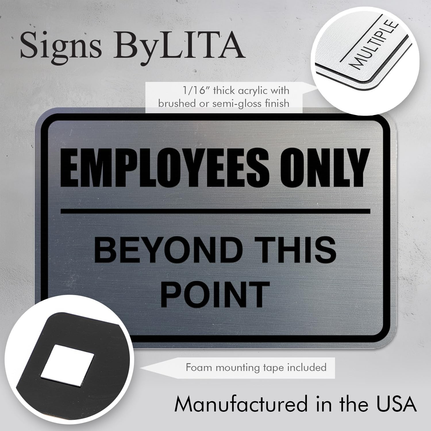 All Quality Classic Framed Employees Only Beyond This Point Wall or Door Sign…