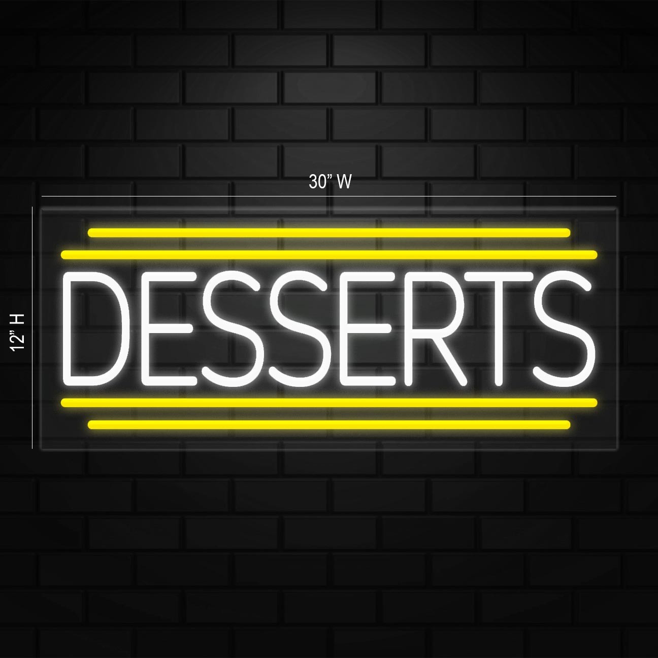 Desserts Neon Sign for Retail Displays | LED Flex Neon | 30″W x 12″H x 1″D