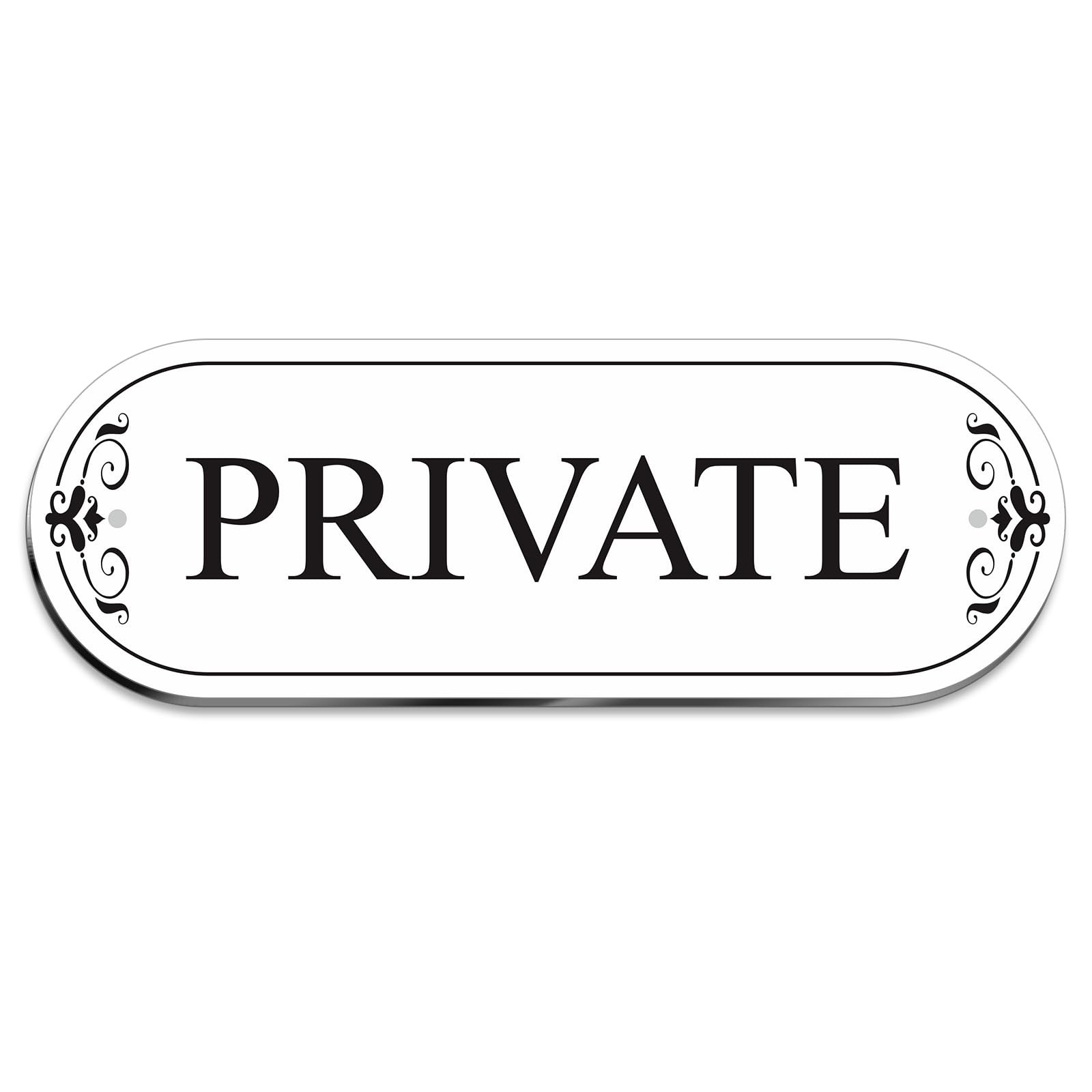 Private Sign Acrylic Door Plaque 8.7×3 Inch Strong Adhesive Waterproof Home