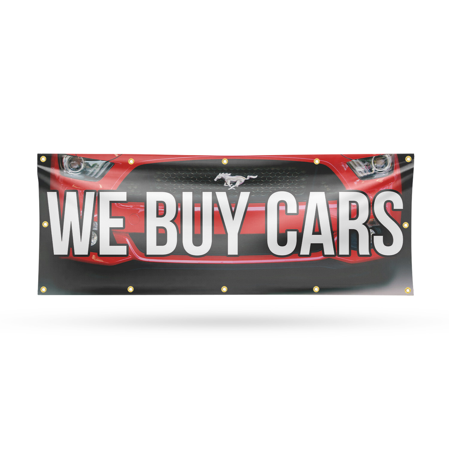 We Buy Cars 13 oz Vinyl Banner Sign with Metal Grommets Heavy-Duty Single-Sided