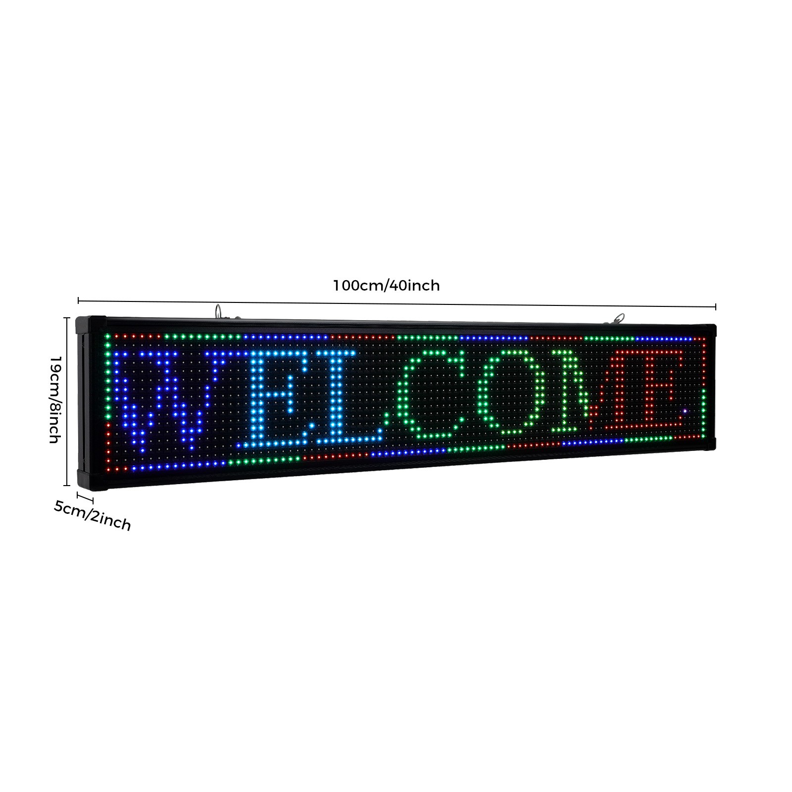 40*8 inch 7 Color LED Sign Scroll Message Board Programmable Scrolling WIFI USB