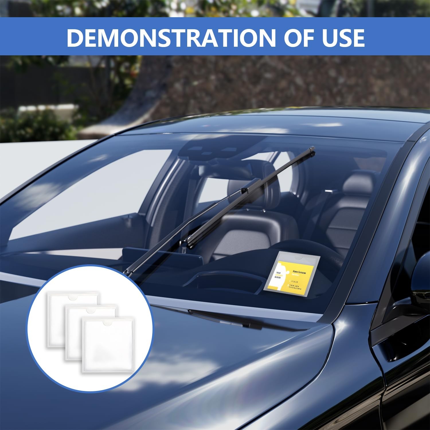 vvag 3Pcs Windshield Sticker Holder, Clear Car Window Pass Permit Holder for…
