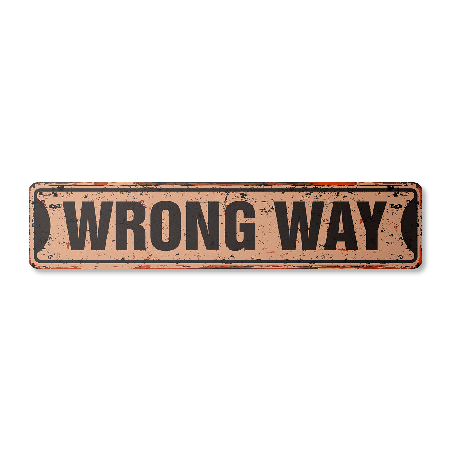 WRONG WAY Vintage Street Sign road right walls funny| Indoor/Outdoor