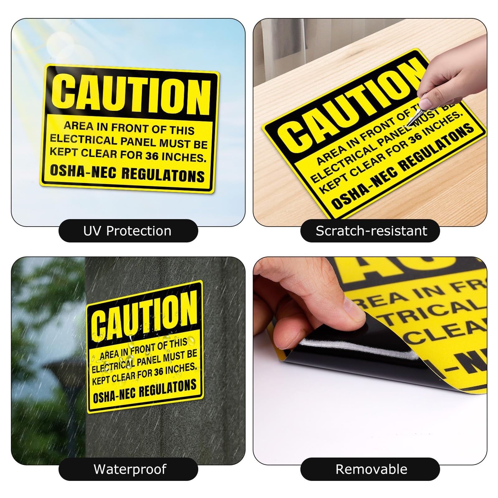 10 Pack Caution Area In Front Of This Electrical Panel Must Be Kept Clear For…