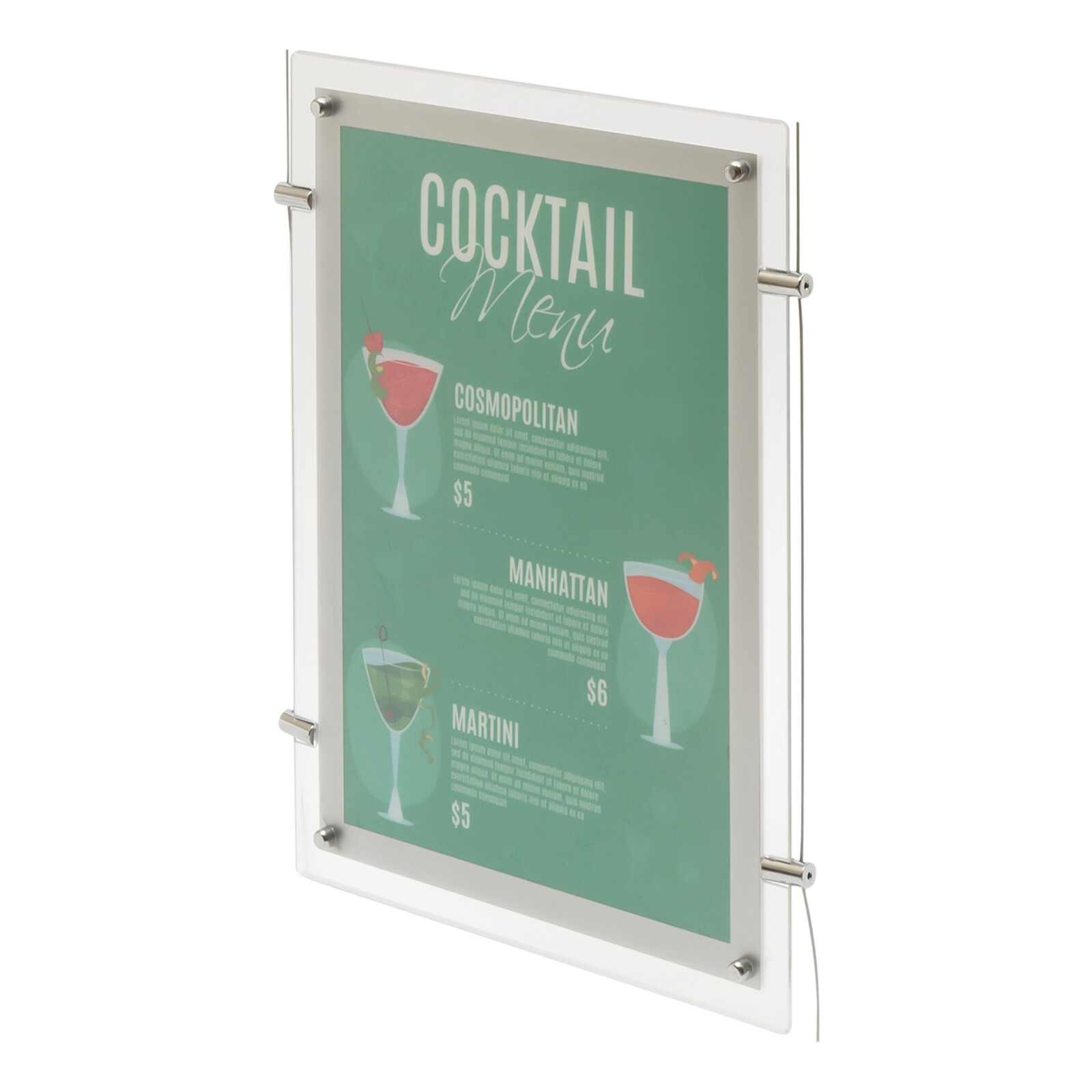 3PCS A3 Real Estate Window Hanging Led Backlit Picture Frame Display Sign Holder