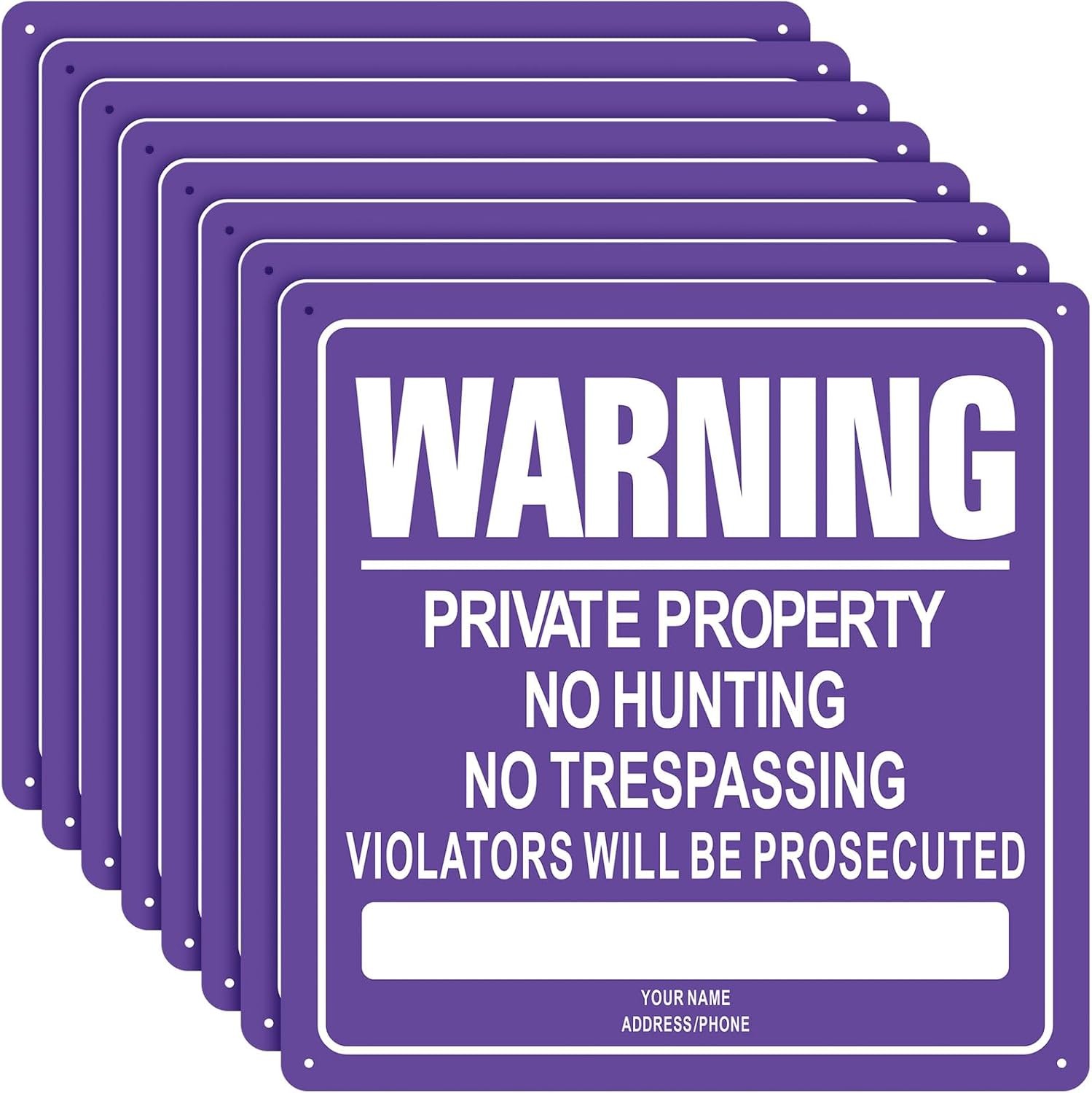 8 Pcs No Trespassing Signs 10×7 Reflective Aluminum Private Property Red