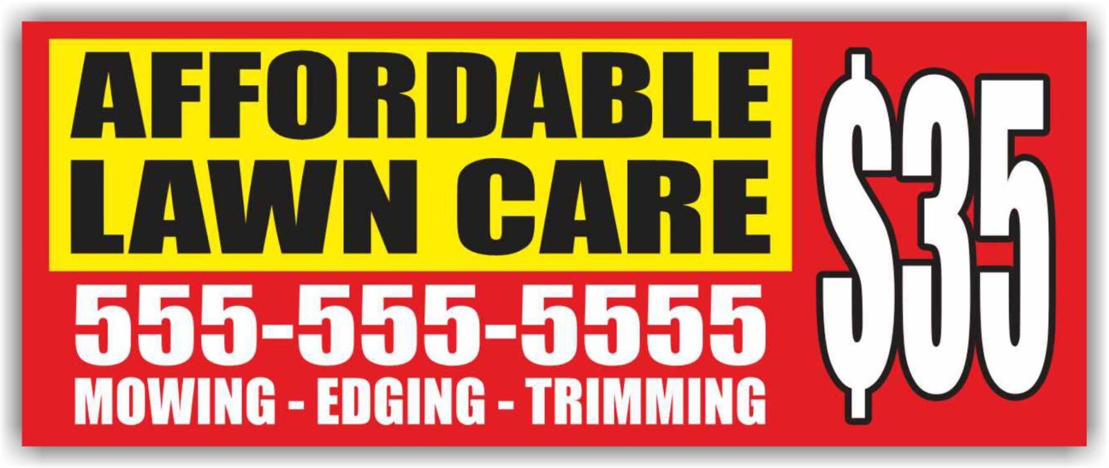 AFFORDABLE LAWN CARE Advertising Banner Vinyl Sign Landscape Edging Trimming