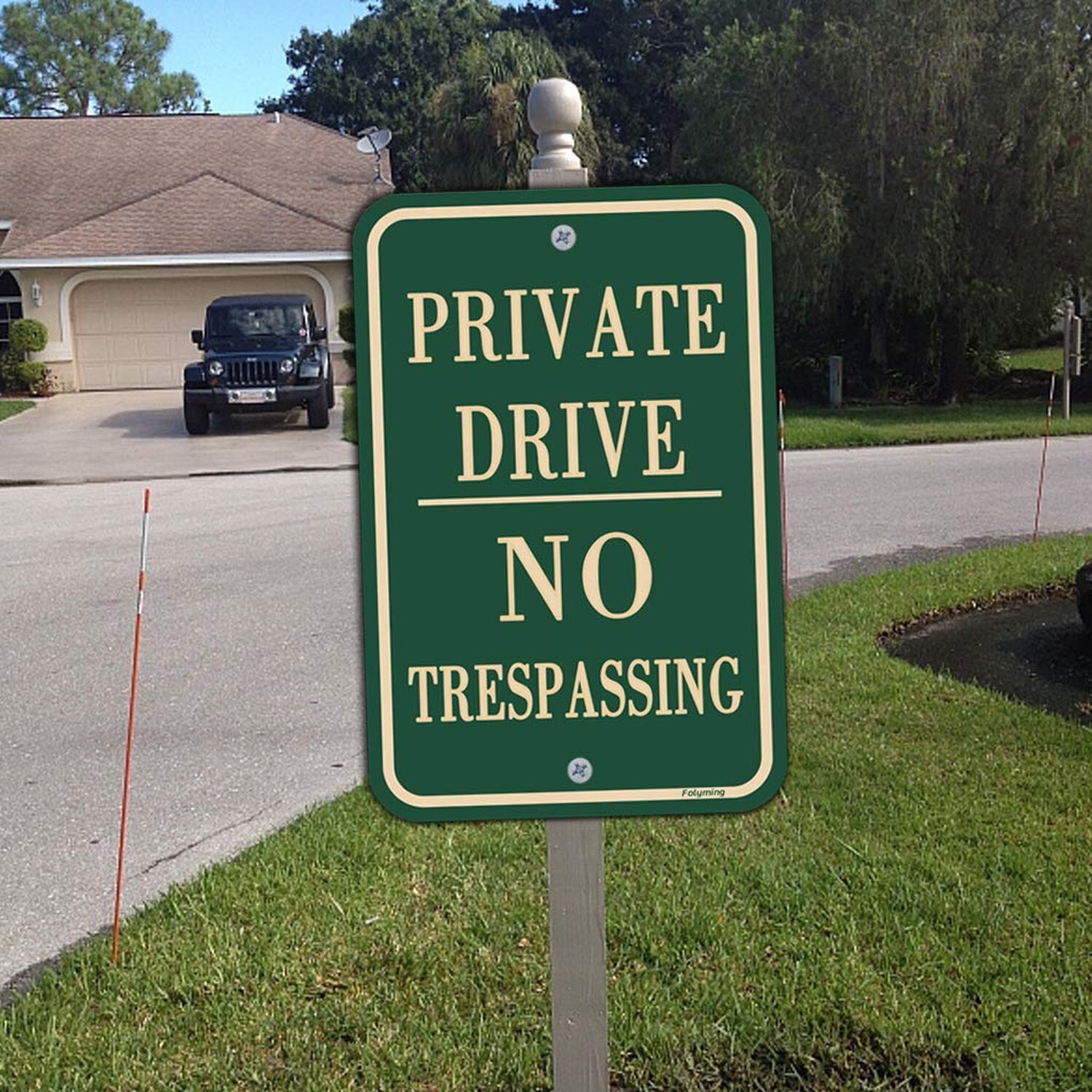 2 Pack Private Drive No Trespassing Signs 12 x 18 Inches Private Drive Sign N…