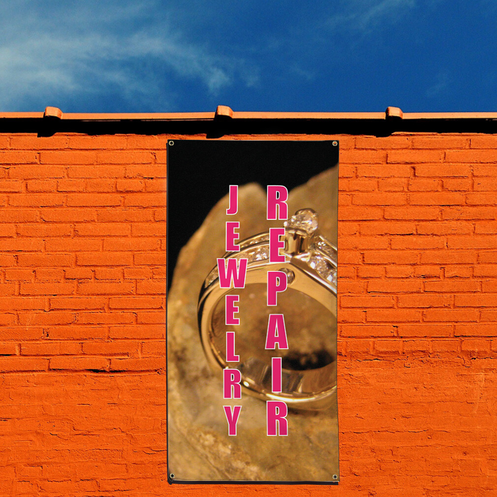 Vertical Vinyl Banner Multiple Sizes Jewelry Repair Business Outdoor
