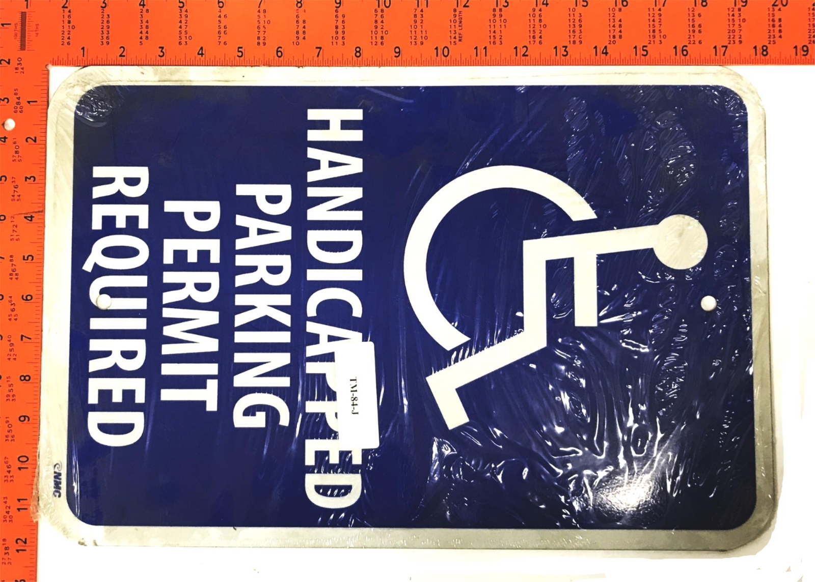MFC Reflective “Handicapped Parking Permit Required” Parking Sign TM-84-J NOS
