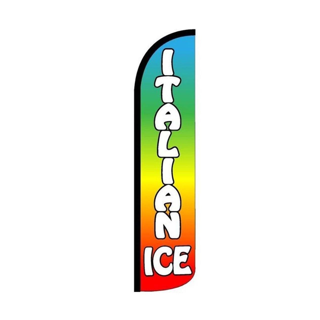 Italian Ice Swooper Flutter Windless Feather Flag | 3ft W x 11.5ft Tall