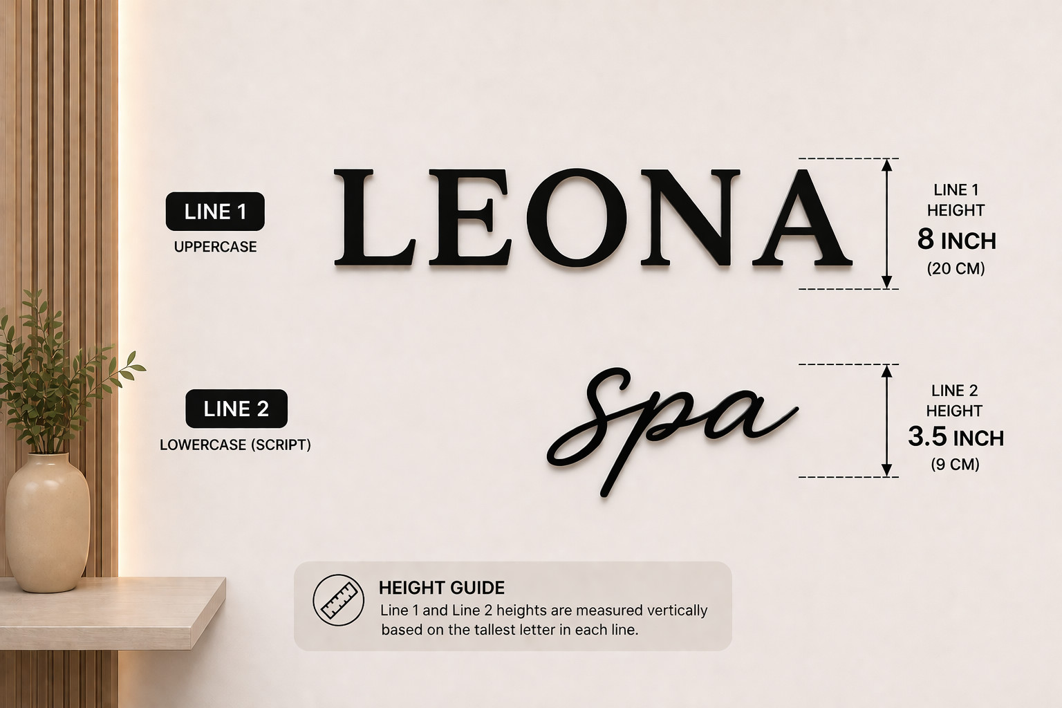 Custom Acrylic Wall Letters Sign | Business Name Sign | Nail Spa Salon Wall Deco