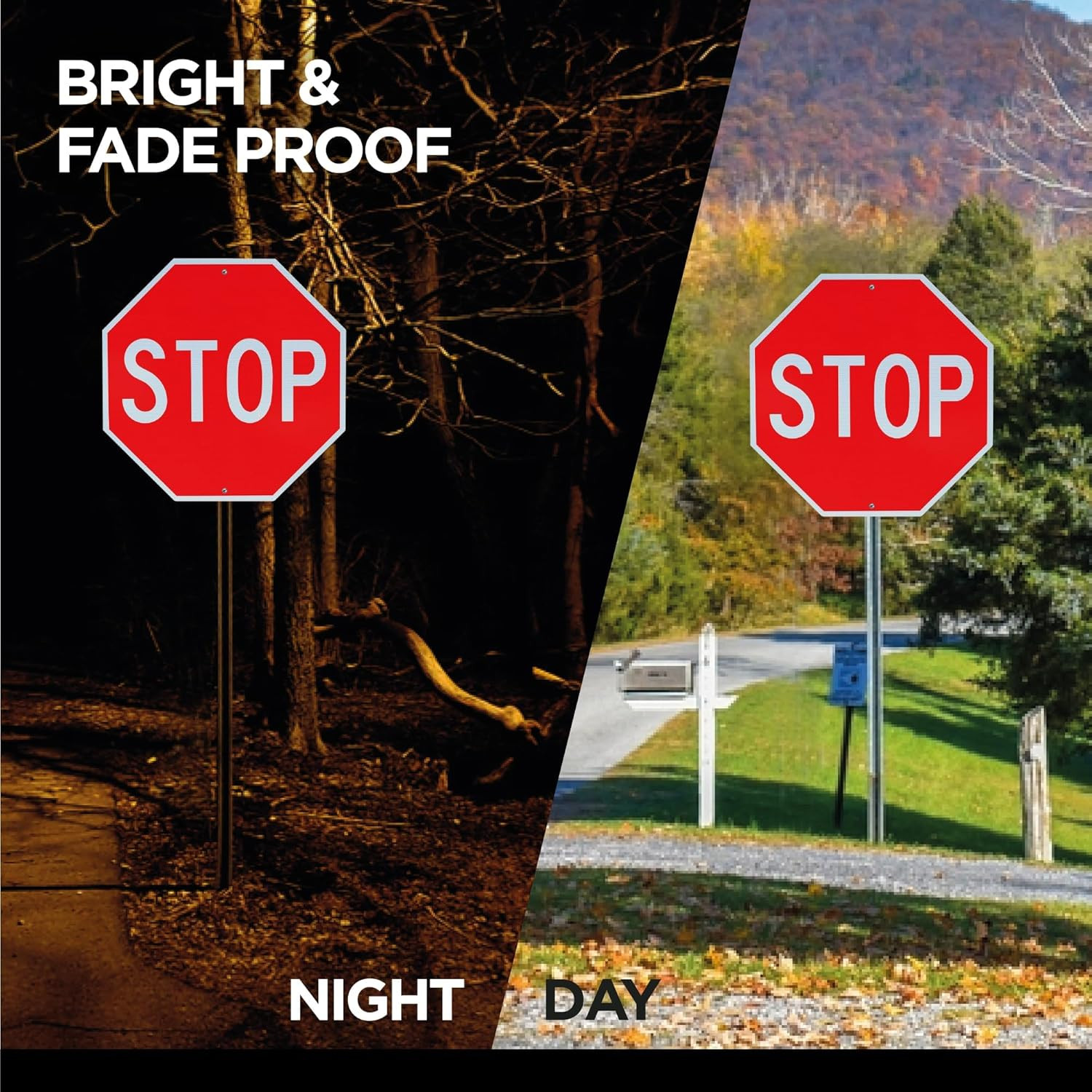2 Pack 30″X30″ Stop Sign by – High Intensity Prismatic Aluminum – UV Protected