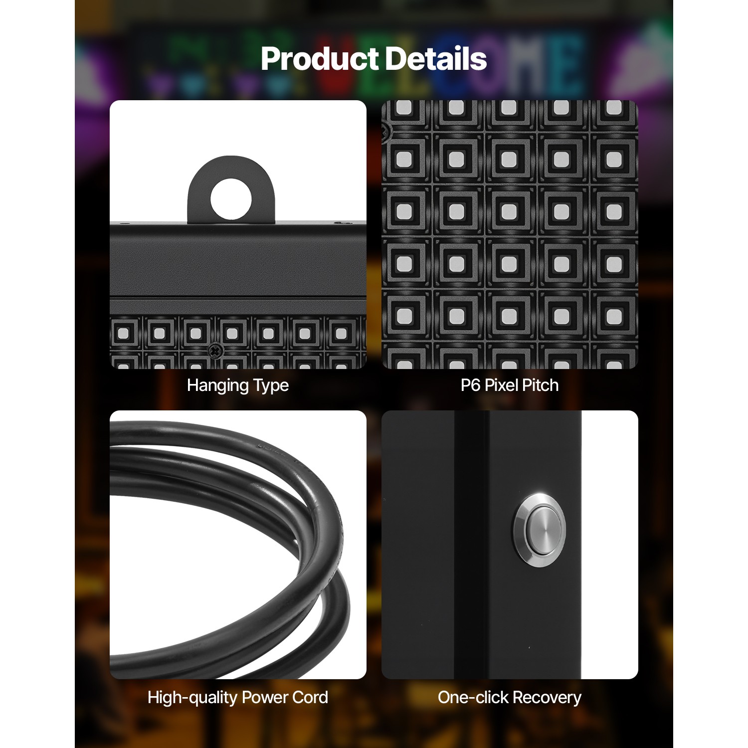 Uimoso 40×18 in Programmable LED Display Board P6 Full-Color Scrolling Screen
