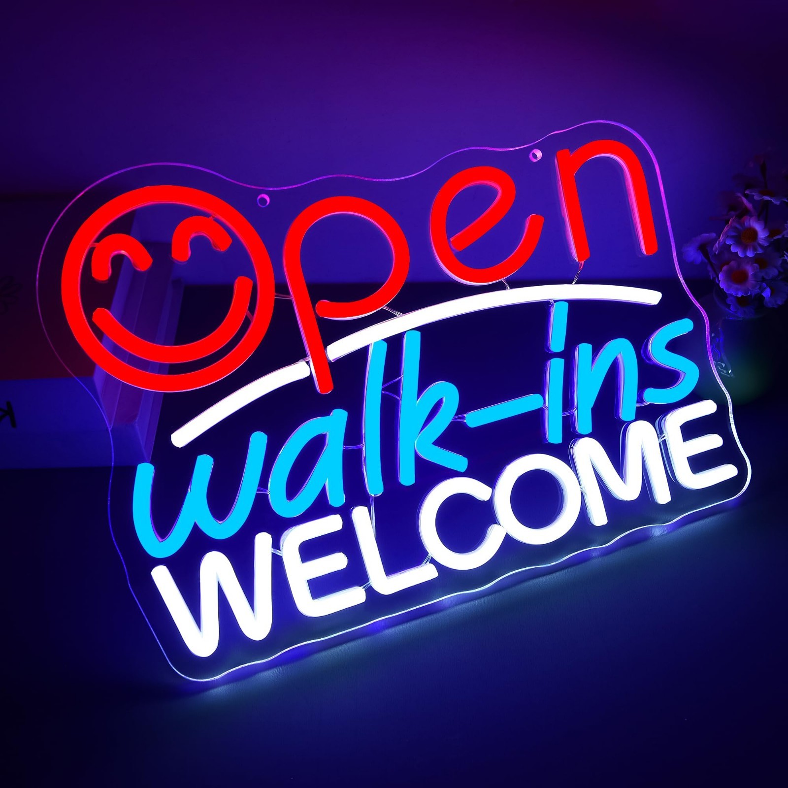 Dimmable Open Neon Sign for Wall Decor – LED Business Sign for Cafe, Bar, Store,