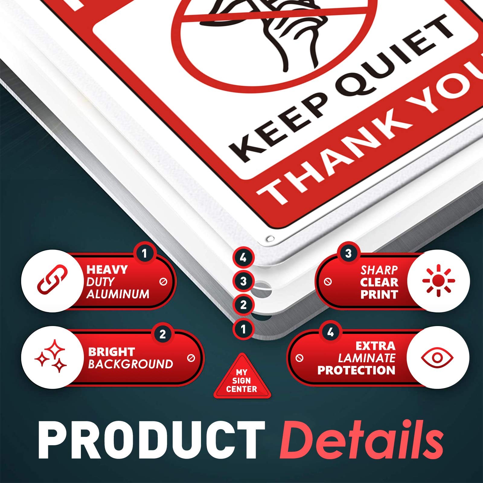 Mute Sign 8×12 Inch 35 Mil Aluminium Home Office Commercial Use UV Waterproof