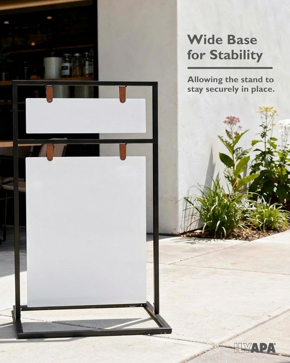 Ilyapa Double-Sided Metal Swinging Sidewalk Sign 24″ x 42″ Magnetic Board