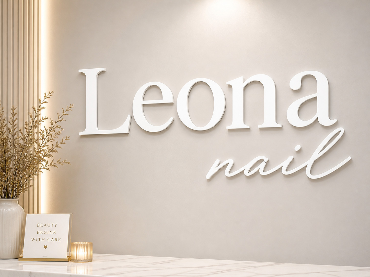 Custom Acrylic Wall Letters Sign | Business Name Sign | Nail Spa Salon Wall Deco