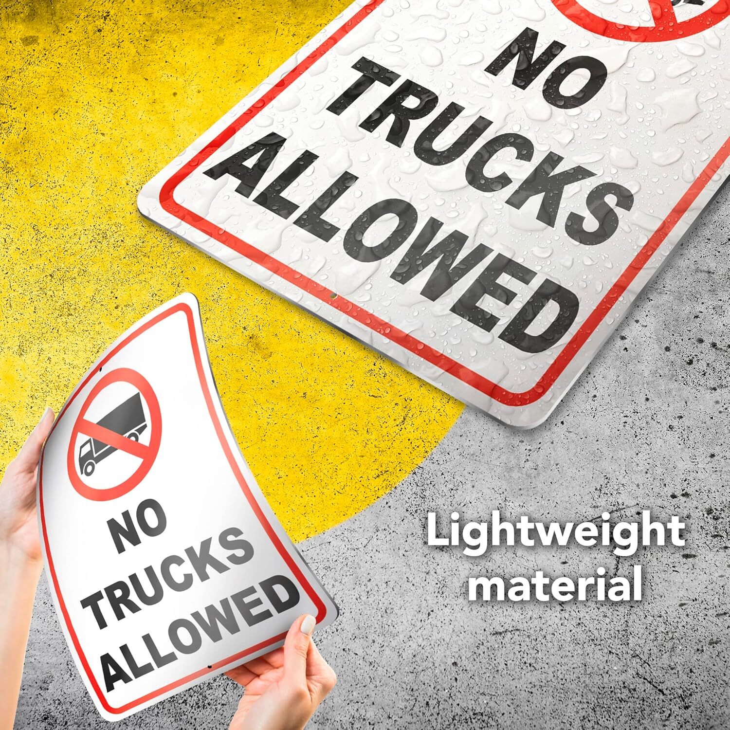 No Trucks Sign – 8×12 Aluminum Driveway Sign – No Truck Parking Allowed