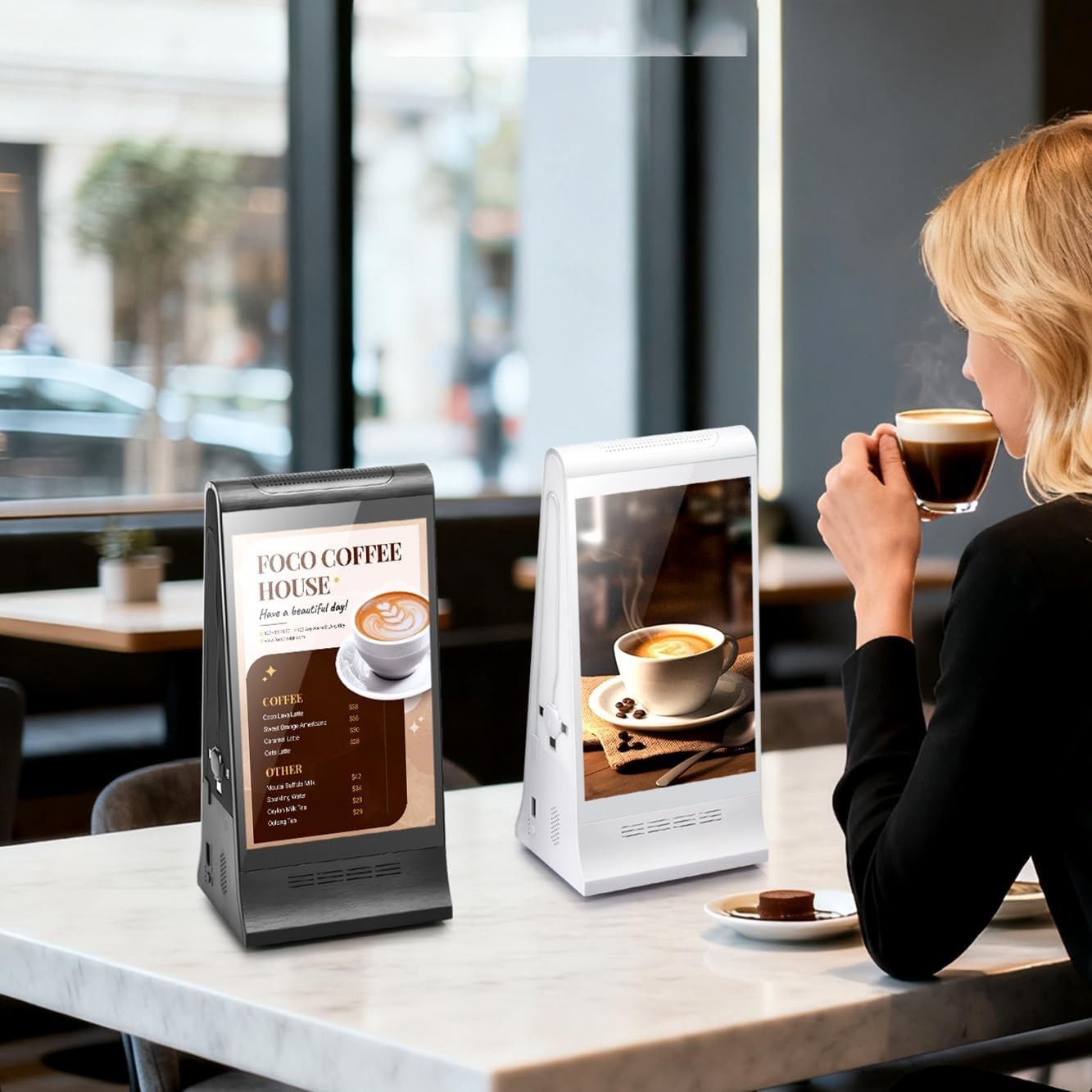 Digital Signage Display for Tabletop Interactive with Double Touch Screen & WIFI