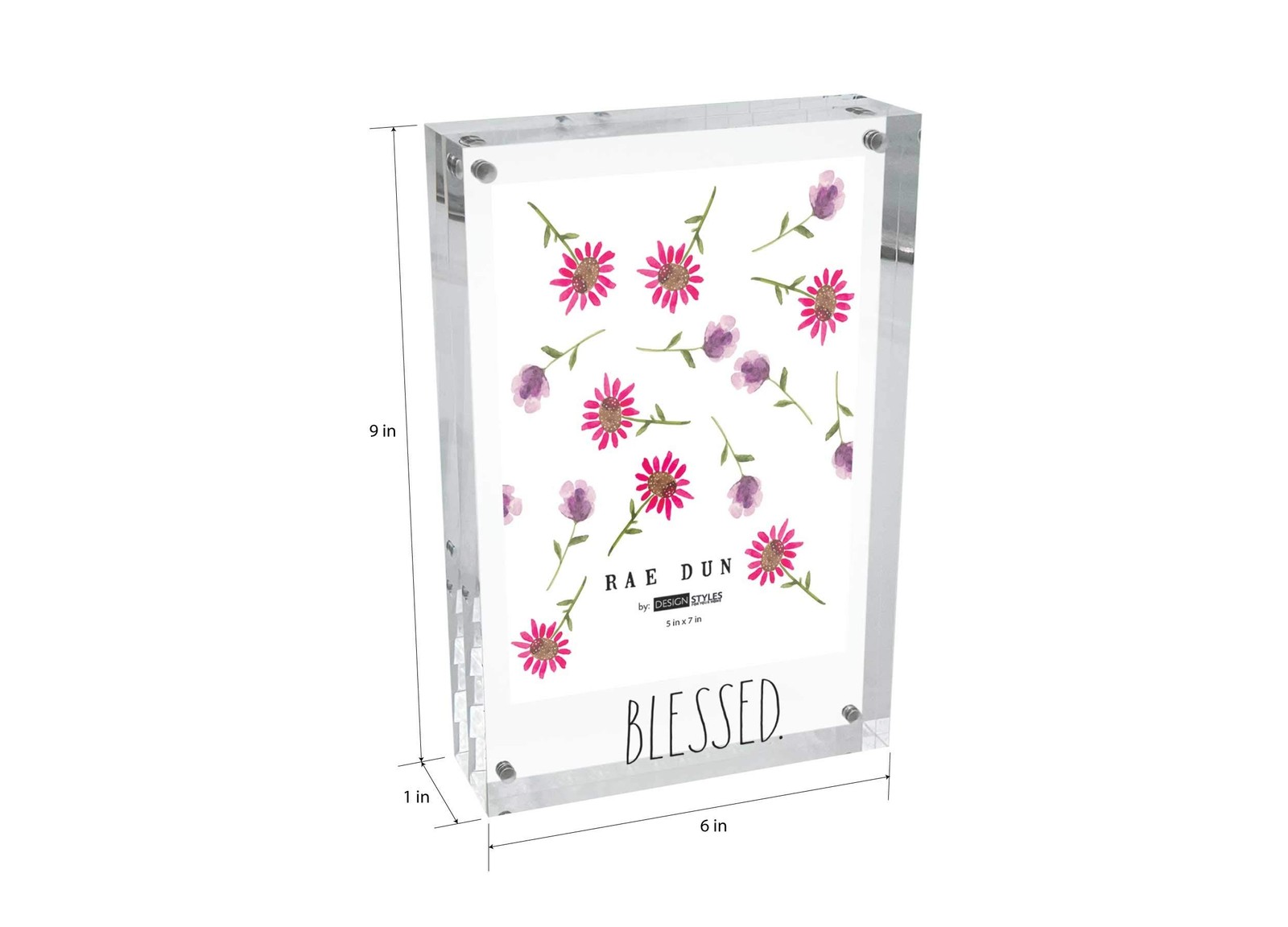 Rae Dunn Acrylic Frame – 5 x 7 Clear Acrylic Picture Frame – Free Standing Ac…