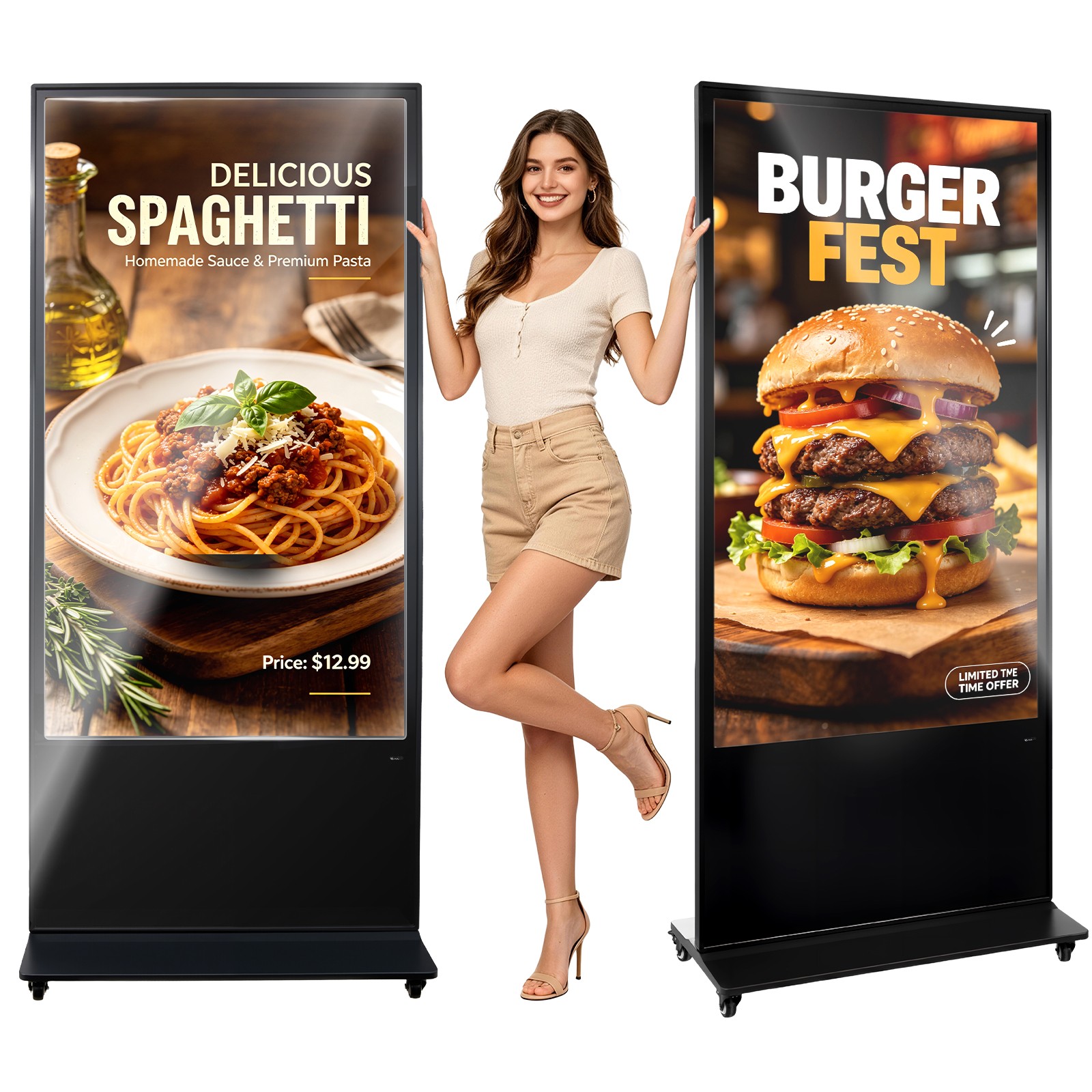 VEVOR 65 in Indoor Digital Signage Floor Standing Advertising Display Kiosk 4K
