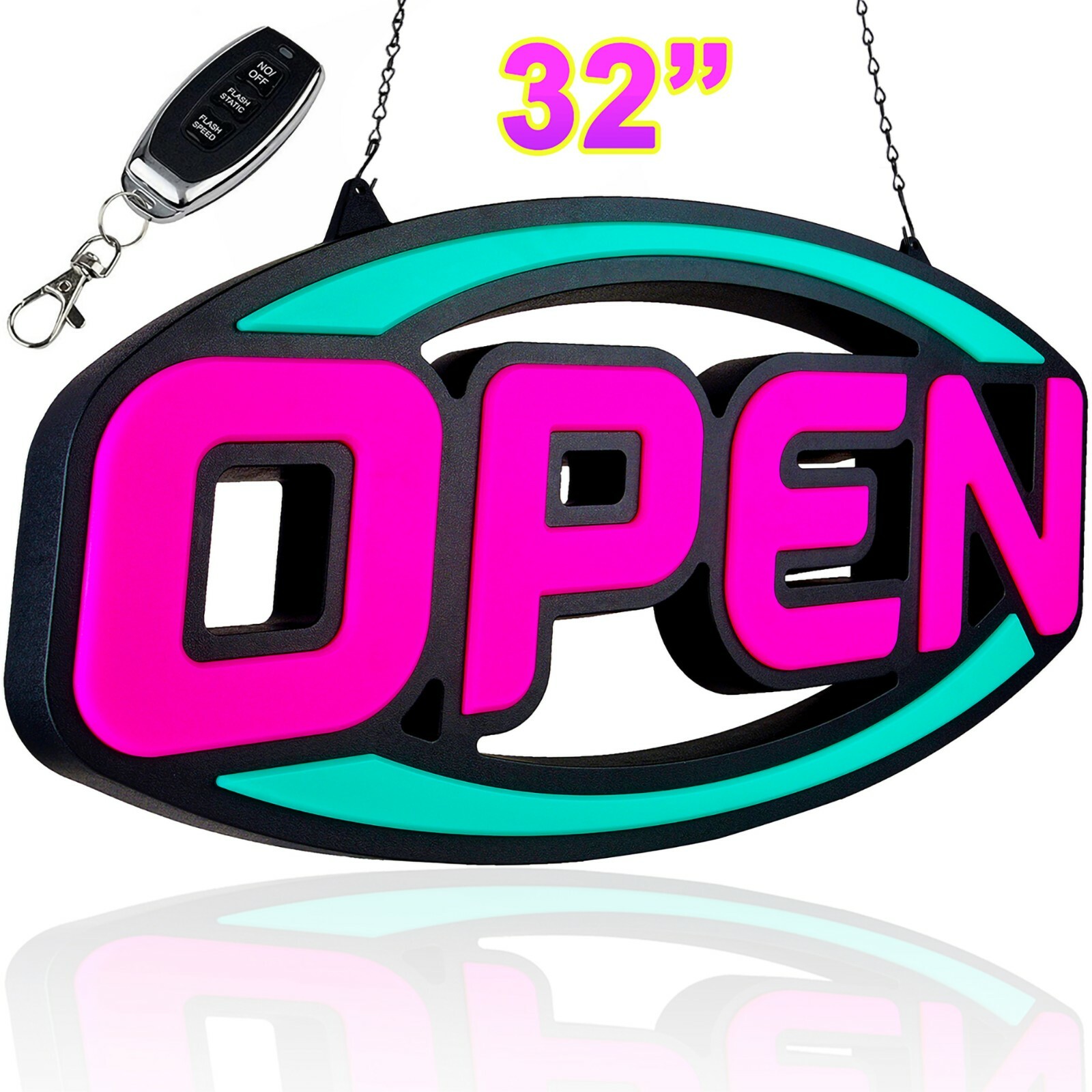Large LED Neon Open Sign 32″ Light Bright for Restaurant Bar Store Shop Market