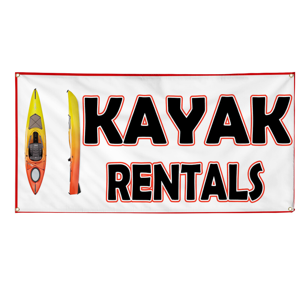 Vinyl Banner Multiple Sizes Kayak Rentals Weatherproof Industrial Yard Signs