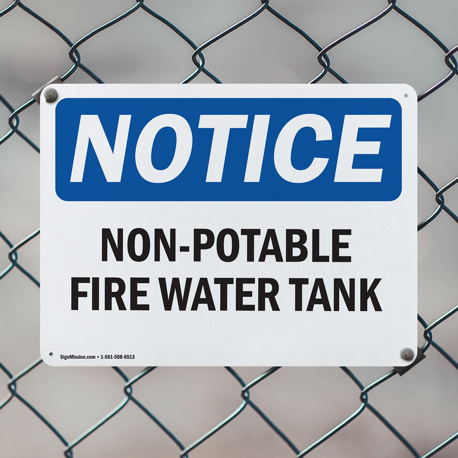 (2 Pack) Non-Potable Fire Water Tank OSHA Notice Sign Decal Metal Plastic