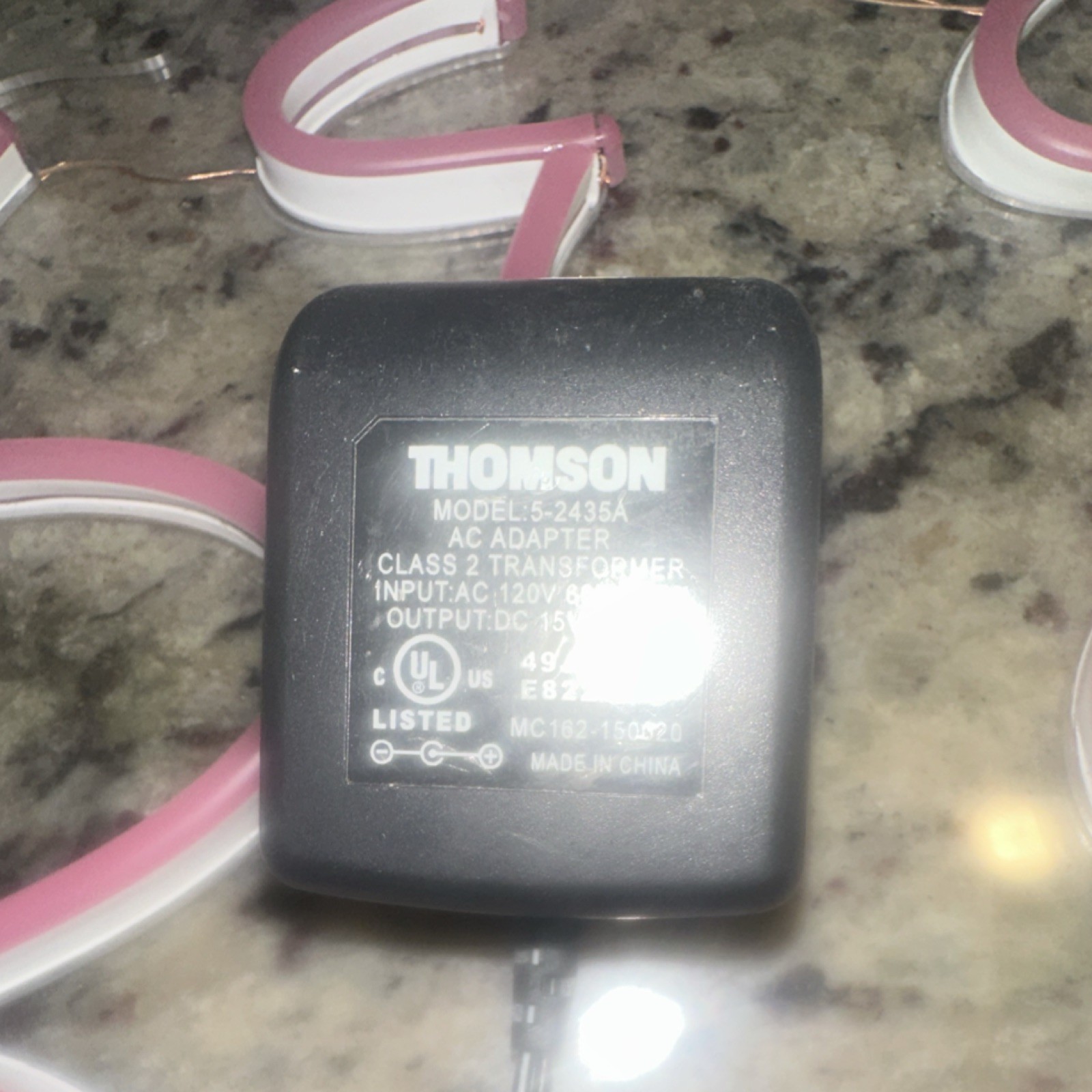 THOMSON Pink Neon Illuminated Sign Model 5-2435A Electric Includes Hardware