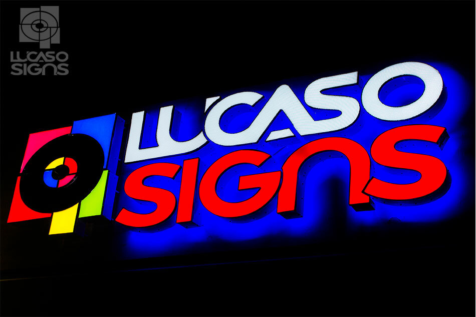 Channel Letters Custom Signs with Led Reverse Halo and Front Illuminated