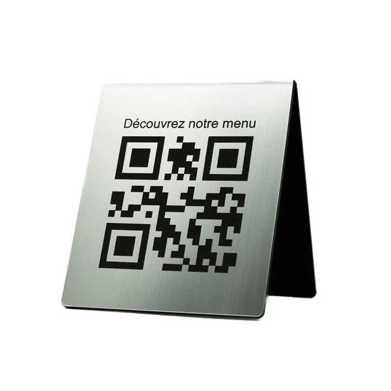 Crylic QR Menu Sign Touchless Menu Stand WiFi Connected QR Freestanding