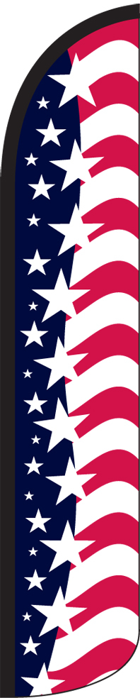 Star Spangled USA American 15′ Tall Windless Swooper Feather Flag & Pole Kit