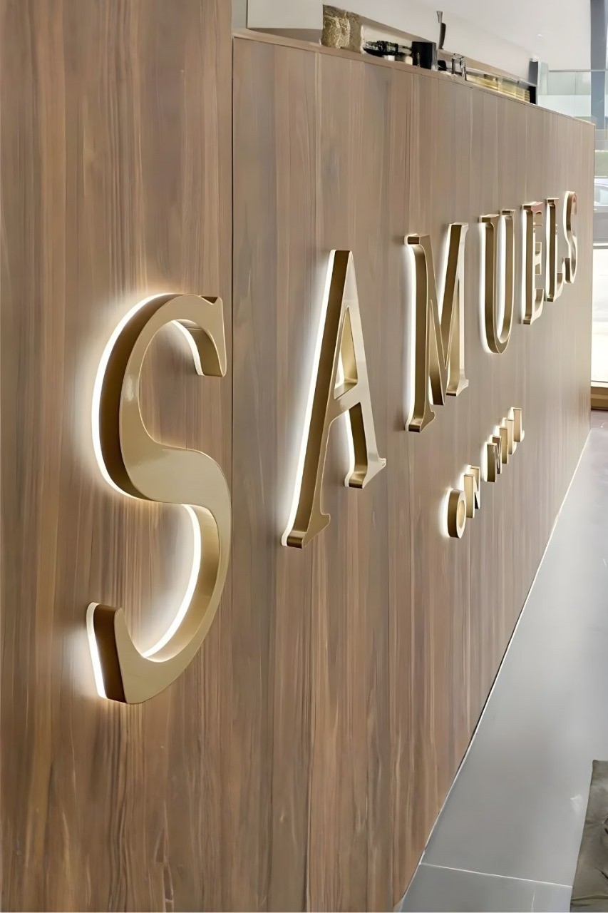 Custom 3D Backlit Metal Sign – Weatherproof Business Logo Wall Sign for Branding