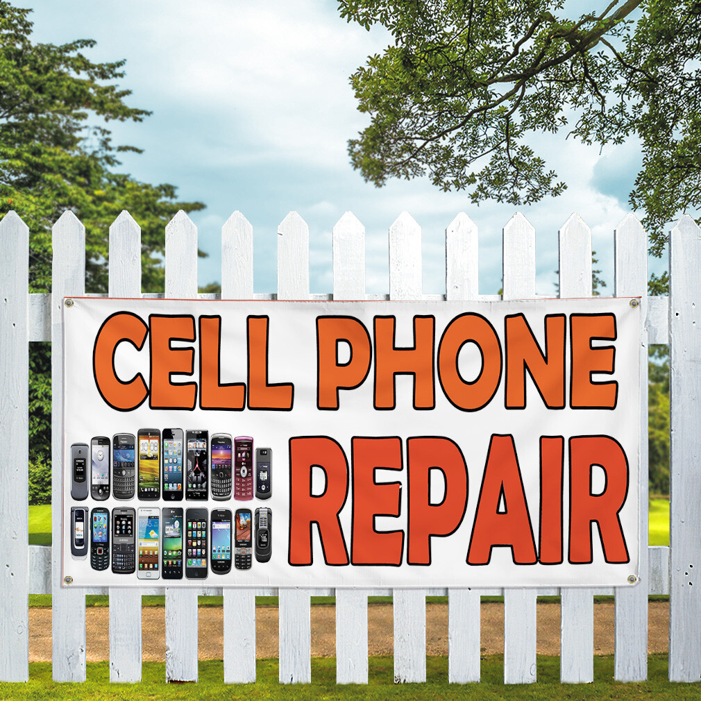 Vinyl Banner Multiple Sizes Cellphone Repair Weatherproof Industrial Yard Signs