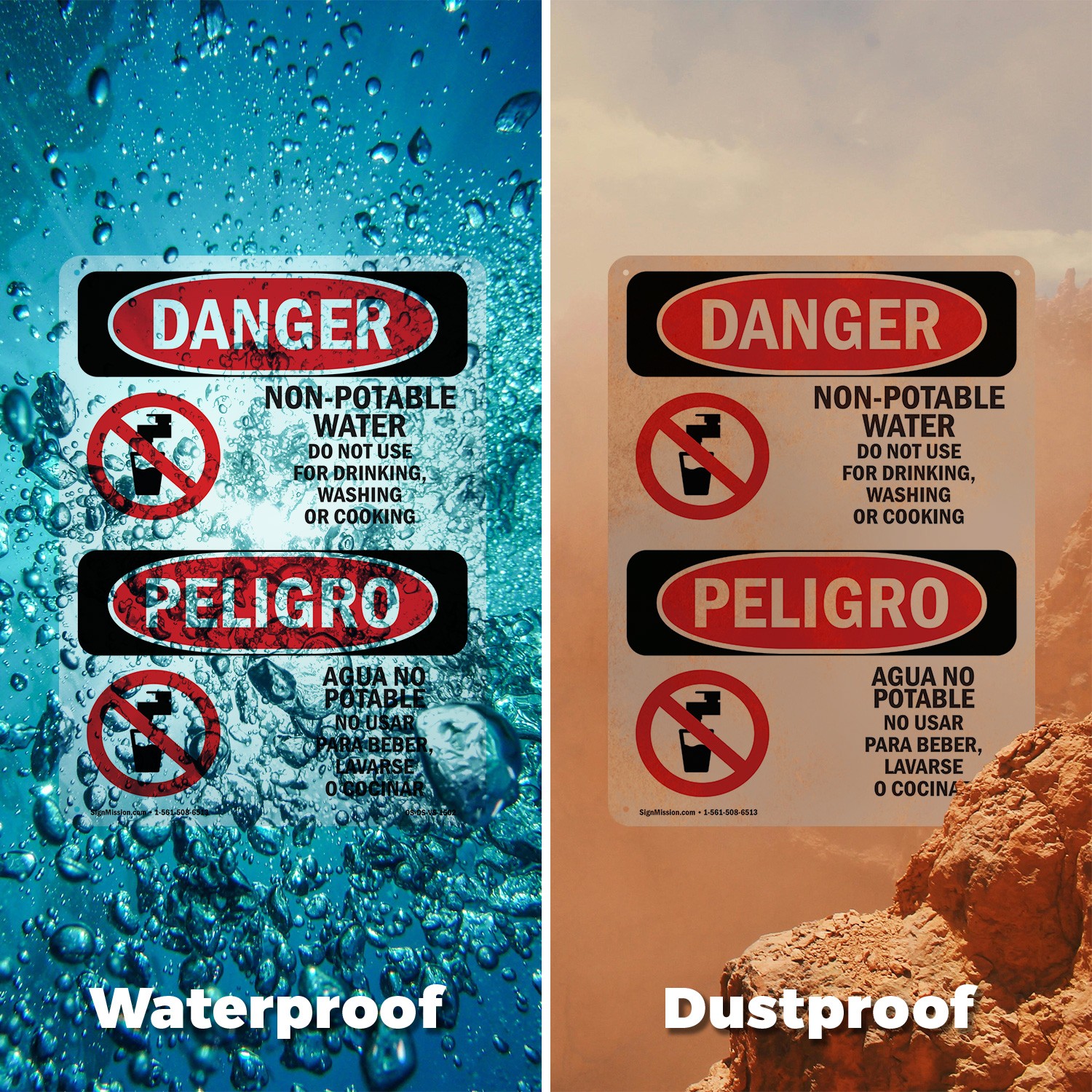 Non OSHA Danger Sign Metal, Plastic, Or Decal – 5 or 10 Pack